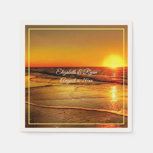 Mooi Tropisch Eiland Strand Bruiloft Custom Servet (Voorkant)