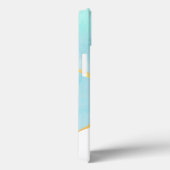 Mooi Tropisch Groen Blauw met gouden Grens Case-Mate iPhone Case (Achterkant / Rechts)