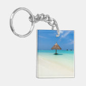 Mooi tropisch strand op de Malediven Sleutelhanger (Voorkant Links)