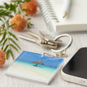 Mooi tropisch strand op de Malediven Sleutelhanger (Voorkant Rechts)