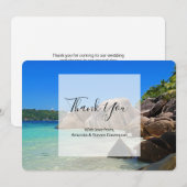 Mooi tropisch Zee Rocky Coastline Wedding Bedankkaart (Voorkant / Achterkant)