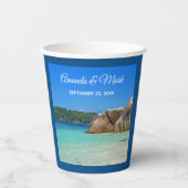 Mooi tropisch Zee Rocky Coastline Wedding Papieren Bekers (Voorkant)