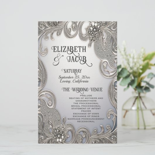 Mooi trouwpapier blad (Staand voorkant)