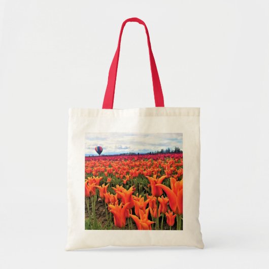 Mooi Tulpveld met een luchtballon, Oregon Tote Bag (Voorkant)