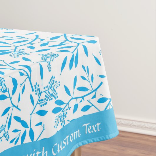 Mooi Turquoise Blue Floral Foliage Pattern Tafelkleed (Voorbeeld)
