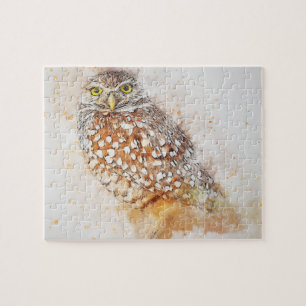 Mooi Uil Schilderij Geweldige witte bruine uil Legpuzzel