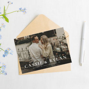 Mooi uitgevoerde simpele save the date fotokaart