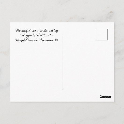 Mooi uitzicht in de vallei... briefkaart (Achterkant)