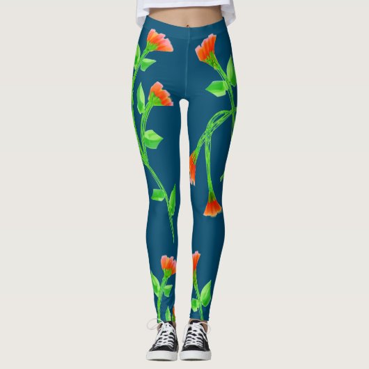 Mooi uitziende bloemige Leggings (Voorkant)