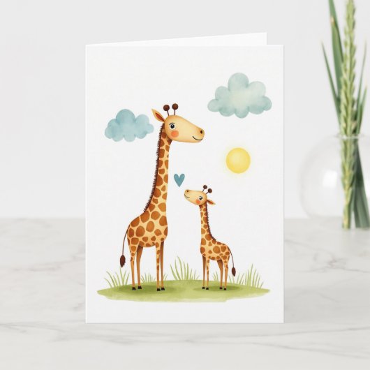 Mooi vadersdag giraffe kaart (Voorkant)