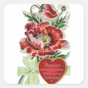 Mooi Valentijn Poppy boeket Vierkante Sticker