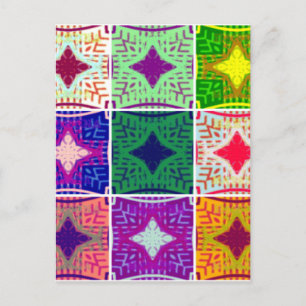 Mooi verbazingwekkend Afrikaans geruit print patro Briefkaart