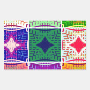 Mooi verbazingwekkend Afrikaans geruit print patro Rechthoekige Sticker