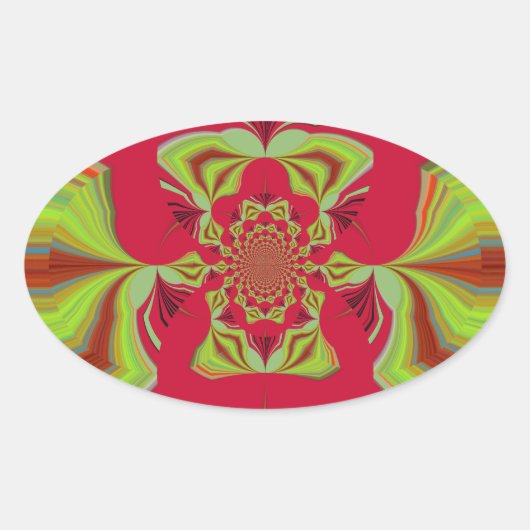 Mooi Verbazingwekkend Afrikaans Rood Geel Motief P Ovale Sticker (Voorkant)