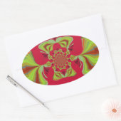 Mooi Verbazingwekkend Afrikaans Rood Geel Motief P Ovale Sticker (Envelop)