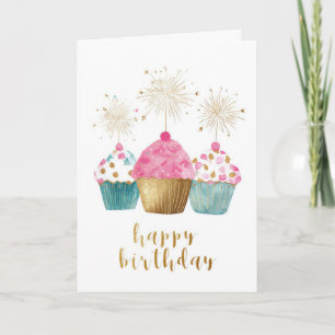 Mooi Verjaardags Cupcake Kaart