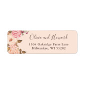 Mooi Victoria Blush Floral Return-adres Etiket (Voorkant)