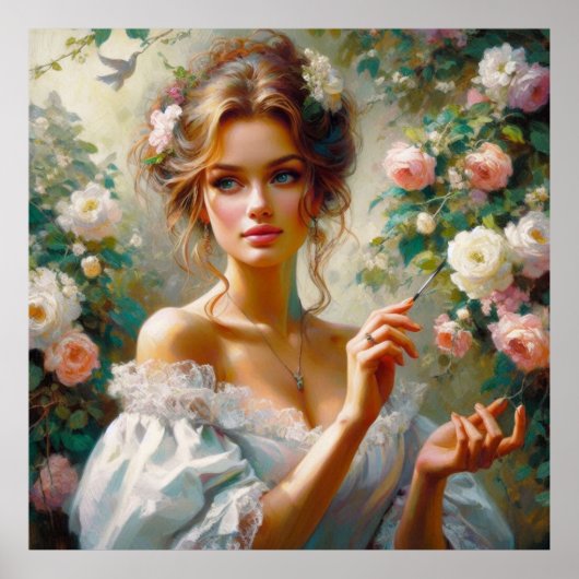 Mooi Victoriaans met Rozen Poster (Voorkant)