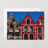 Mooi Vierkant Markt van het Briefkaart van Brugge (Voorkant / Achterkant)