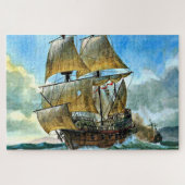 mooi vieruitgerust schip legpuzzel (Horizontaal)