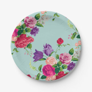 mooi, vintage, elegant leuke munt, bloemen, roze, papieren bordje