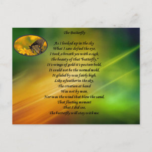 Mooi vlindergedicht. briefkaart