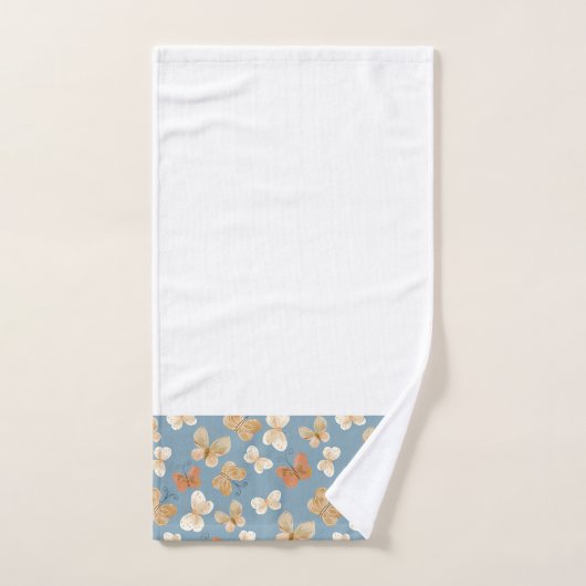 Mooi vlinderpatroon blauw bad handdoek (Handdoek)