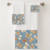 Mooi vlinderpatroon blauw bad handdoek