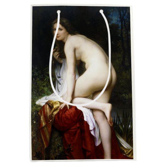Mooi Vrouw Bather (door Bouguereau) Medium Cadeauzakje (Voorkant)