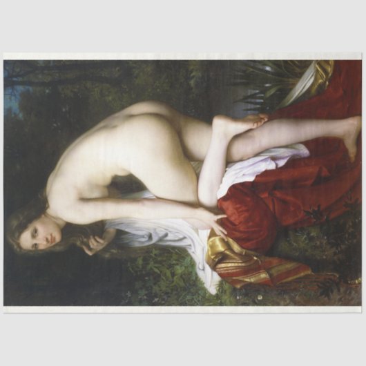 Mooi Vrouw Bather (door Bouguereau) Tissuepapier (Voorkant)