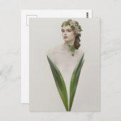 Mooi  Vrouw Bloem Briefkaart (Voorkant / Achterkant)