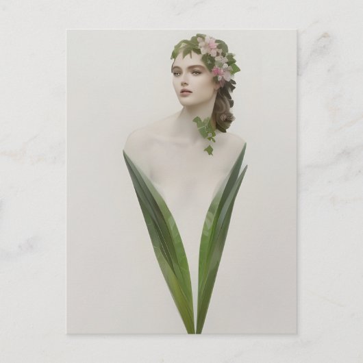 Mooi  Vrouw Bloem Briefkaart (Voorkant)