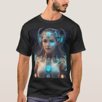 Mooi Vrouw gloeiende cyborg