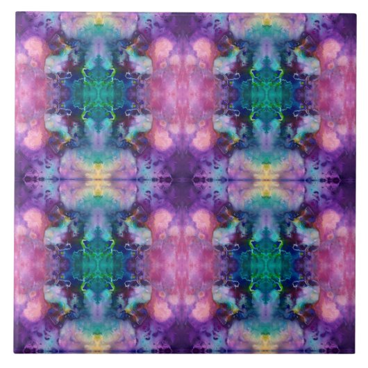 Mooi vrouwelijk multicolor caleidoscoopaccent tegeltje (Voorkant)