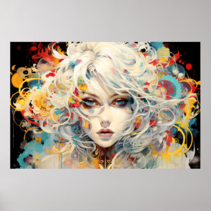 Mooi vrouwenportret betoverend poster