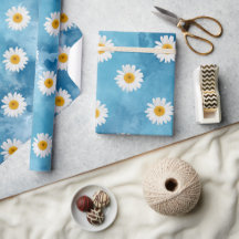 Mooi Waterverf Daisy inpakpapier