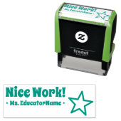 "Mooi werk!" + Aangepaste leerassistent-naam Zelfinktende Stempel (In situ)