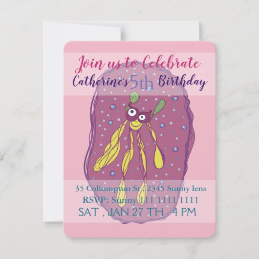 Mooi wezen, kinderen verjaardag uitnodiging (Voorkant)