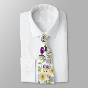 Mooi Wilde Bloemen Patroon Bloemig Stropdas