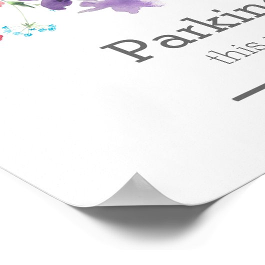 Mooi Wilde Bloemen | Tuin Bruiloft Parkeer Bord Poster (Hoek)