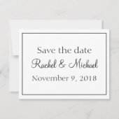 Mooi Wit en Zwart Save the Date (Voorkant)