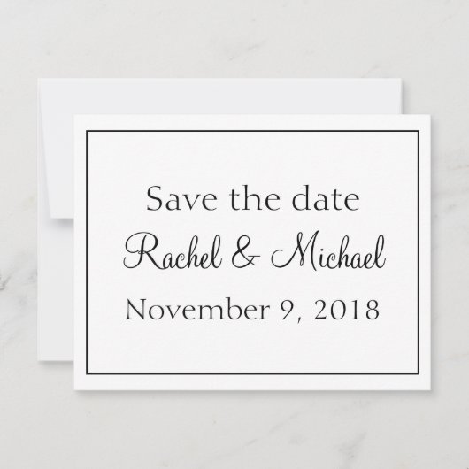 Mooi Wit en Zwart Save the Date (Voorkant)
