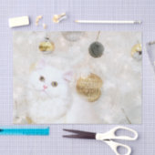 Mooi wit kat kerstmis tissuepapier (Craft)