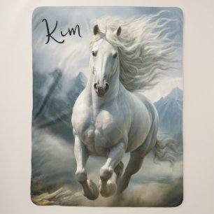 Mooi wit volbloed paard sherpa deken