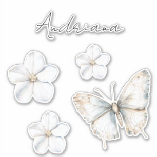 Mooi witte blauwe vlinder bruiloft feest sticker