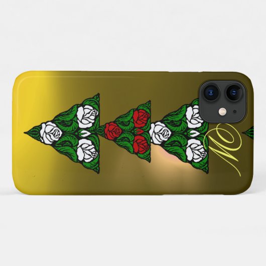 MOOI WITTE  RODE ROZEN DRIEHOEK MONOGRAM Case-Mate iPhone CASE (Achterkant (horizontaal))