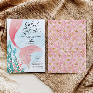 Mooi Zeemeermin Meisje Verjaardagsfeest Kaart