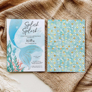 Mooi Zeemeermin Meisje Verjaardagsfeest Kaart