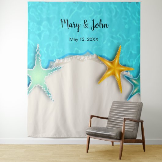 Mooi zeester zomer strand bruiloft achtergronddeco wandkleed (In situ)