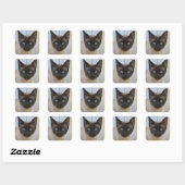 Mooi zegel, Siamese kat Vierkante Sticker (Vel)